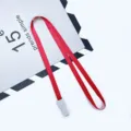 Cordino lanyard rosso per porta badge 1.0cm larghezza variante carta lavorativa articolo - Rosso