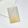 Custodia per carte trasparente con sfumatura oro protezione per tessera studenti e bus. - Solo Custodia / Senza Accessori / Arancione Sfumato