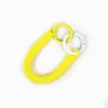 Porte-clés à ressort en plastique jaune, bracelet élastique pour téléphone et anneau. - Corde à Ressort Jaune Bicolore