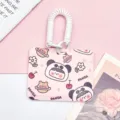 Niedlicher Panda Ausweishalter mit Einziehbarer Kordel Cartoon Student Bus Karte Abdeckung - Panda Mädchen / Horizontal Mit Weißem Doppelspulenfederschnur