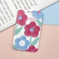 Porta carte scorrevole con fiori graziosi custodia protettiva badge campus modello A - Coniglio e Fiori / Senza Accessori