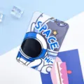 Cute astronaut sliding card holder student campus ID badge protector large size - Large-SPACE Astronaut (No Accessories)