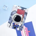 Cute astronaut sliding card holder for student campus ID badge protective cover. - Large-Scooter Astronaut (No Accessories)