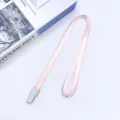 Pink lanyard 1.0cm width with plastic clip neck strap ID badge holder handy accessory - Pink