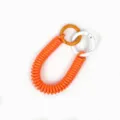 Porte-clés spirale en plastique orange cordon élastique anti-perte pour clés et cartes - Orange