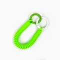 Porte-clés spirale en plastique extensible lanière élastique pour clés et badge d'identification - Corde à Ressort Verte Bicolore
