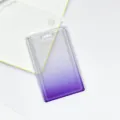 Portabadge trasparente con gradiente viola custodia protettiva per tessera studentesca - Solo Custodia / Senza Accessori / viola sfumato