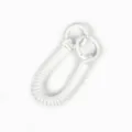 Cordon spirale en plastique blanc porte clés anti perte élastique pour clés et téléphone - Blanc