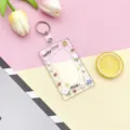 Clear acrylic card holder with cartoon pattern, transparent badge protector sleeve for ID - Sliding Transparent - Nice Suspenders Rabbit + Leather Strap Round Buckle