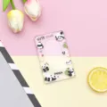Clear acrylic card holder with cute panda cartoon design for school bus card and work badge. - Sliding Transparent - Bamboo Panda (No Accessories)