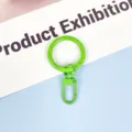 Colorful metal keychain round ring with swivel lobster clasp candy color hardware pendant - 3.3cm Ring / Green