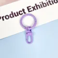 Purple candy color metal key ring with lobster clasp hook for everyday bag accessory. - 3.3cm Ring / Purple