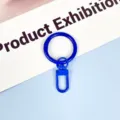 Colorful metal keychain spring ring hook candy color snap clasp for bags DIY crafts key rings - 3.3cm Ring / Dark Blue
