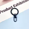 Black metal keychain ring with lobster clasp hook, versatile hardware accessory for crafts. - 3.3cm Ring / Black