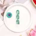 Acrylic green U-chain DIY accessory for phone case bag keychain charm hanging decor item - U-Shape Chain Accessory / Medium Green Chain