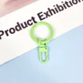 Light green candy color metal keychain ring with lobster clasp for DIY craft accessory item - 3.3cm Ring / Light Green