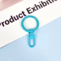 Candy blue metal keychain hook snap ring vibrant candy color keyring hardware accessory - 3.3cm Ring / Lake Blue