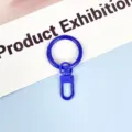 Blue metal spring ring keychain hook craft accessory for diy bags and key rings daily use - 3.3cm Ring / Deep purple