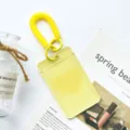 Transparent student ID badge card holder with yellow coil spring lanyard, portable card protector. - Yellow Heart (With Yellow Spring Rope)
