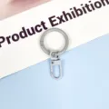 Light grey metal spring ring keychain hook DIY craft accessory, durable baking paint finish. - 3.3cm Ring / Gray