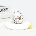 Cute white dog phone grip socket acrylic mobile stand holder cute cartoon design accessory - Orange Dog