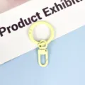 Candy color metal keychain swivel lobster clasp ring for crafting DIY accessories item - 3.3cm Ring / Light Yellow