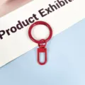 Red metal keychain spring ring and lobster clasp hook accessory for DIY crafts and keys. - 3.3cm Ring / Red