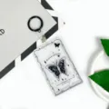 Transparent PVC card holder with keychain, cute butterfly pattern, ideal for student ID. - English Black Butterfly + 3.3 Black Leather Strap Keychain