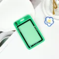 Green camera style ID card holder transparent bus pass protective sleeve for students - No Accessories Style / Green