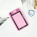 Pink camera style transparent card holder cute bus access card protector sleeve for students - No Accessories Style / Pink
