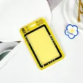 Transparent yellow camera style student bus card protector badge holder case sleeve - No Accessories Style / Yellow