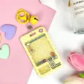 Cute transparent ID card holder with claw machine cartoon design and yellow keychain for students. - Yellow Grid Game Console with Yellow Bell Lobster Clasp