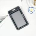 Transparent student card holder with fun camera screen design, durable protective cover. - No Accessories Style / Black