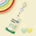Cute cartoon card holder with retractable badge reel and lovely frog duck print design for student ID. - Little Yellow Duck And White Goose / Yellow Duck and White Goose + White Retractable Badge Clip (White Goose)