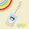 Cute cartoon sliding card holder with retractable badge reel for student school bus ID cards. - Braided White Goose / Braids White Goose + White Retractable Badge Clip (White Goose)