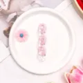 Pink acrylic U-chain and flower pendant DIY charm for phone cases, bags, and keychains. - U-Shape Chain Accessory / Light Pink Chain