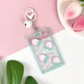 Portacarte trasparente carino con motivo pesca e portachiavi campanello variante rosa - Pesca e Chiusura a Campanella