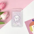 Transparent cute cartoon student card holder protective sleeve clear campus ID badge case cover - Vertical PP Card Sleeve / Purple Base White Dog (No Accessories)
