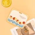Cute cartoon flower card sleeve student bus ID badge holder protective cover stationery - Horizontal-Yellow Frame Side Flowers (No Accessories)