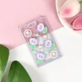 Portabadge trasparente con rilievo di tulipani viola, ideale per tessere e documenti. - Fiore Viola (Senza Accessori)