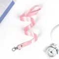 Pink lanyard for ID badge, 1.5cm wide strap with metal clasp, anti-loss neck strap. - Pink Hook Lanyard
