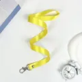 Yellow lanyard with metal hook, 1.5cm width ID badge strap for office school worker card holder. - Yellow Hook Lanyard