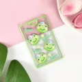 Porta carte trasparente con cartone animato e design goffrato di rana verde per badge scolastico. - Rana (Senza Accessori)