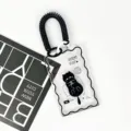 Cute black cat transparent card holder with coil wrist strap, ideal student ID protective cover. - Yarn Ball Black Cat (Black Double Circle Spring Rope)