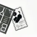Transparent black cat ID badge holder sleeve cute student bus card protective case gift - Fishbone Black Cat (No Accessories)