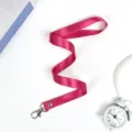 Magenta lanyard with metal hook for ID badge, name tag, and key holder. Durable and practical. - Rose Red Hook Lanyard