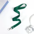 Dark green work ID lanyard with metal hook, stylish and durable neck strap for office daily use. - Dark Green Hook Lanyard