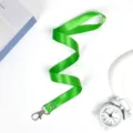 Green lanyard for ID badge, 1.5cm wide nylon neck strap with metal hook for office school use - Light Green Hook Lanyard