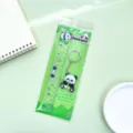Mignon panda 15cm règle en acrylique transparente avec porte-clés papeterie dessin vert. - Lot de Règles Ours Tenant du Bambou