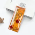 Cute basketball acrylic 15cm ruler and keychain set, student stationery supply for kids school. - Basketball Set / Ruler With Pendant / Orange